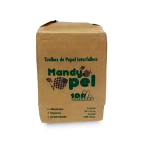 toalha interfolha100% celulose com 1.000 folhas Mandypel
