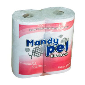 Papel higiênico branco rolão 300 metros Mandypel