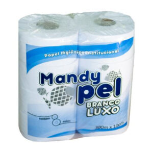 Papel higiênico branco Luxo rolão 300 metros Mandypel