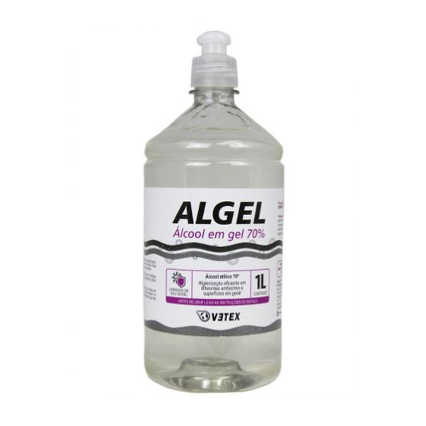 Álcool em gel 70° 1 litro Algel V3TEX